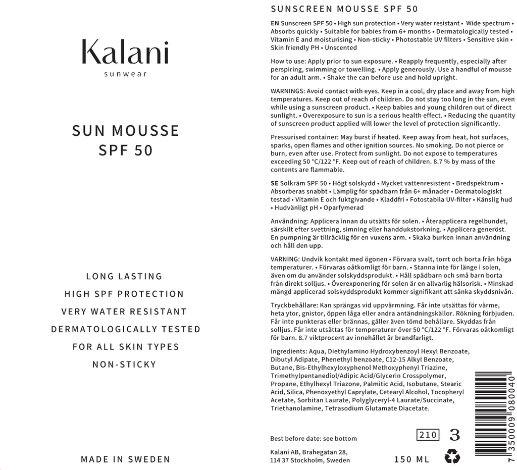 Kalani sunwear Sun Mousse SPF 50 (BOX with 6) 20% OFF