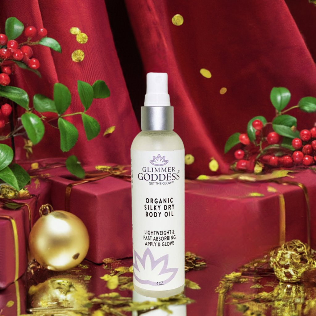 Organic Silky Dry Body Oil 4 oz – Fast-Absorbing with Rosemary, Sunflower & Vitamin E