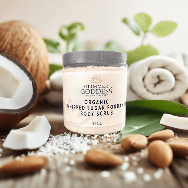 Organic Whipped Sugar Body Scrub 10 oz – Crepey Skin Treatment & Exfoliator