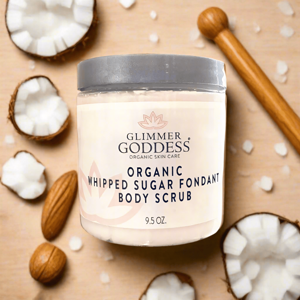 Organic Whipped Sugar Body Scrub 10 oz – Crepey Skin Treatment & Exfoliator